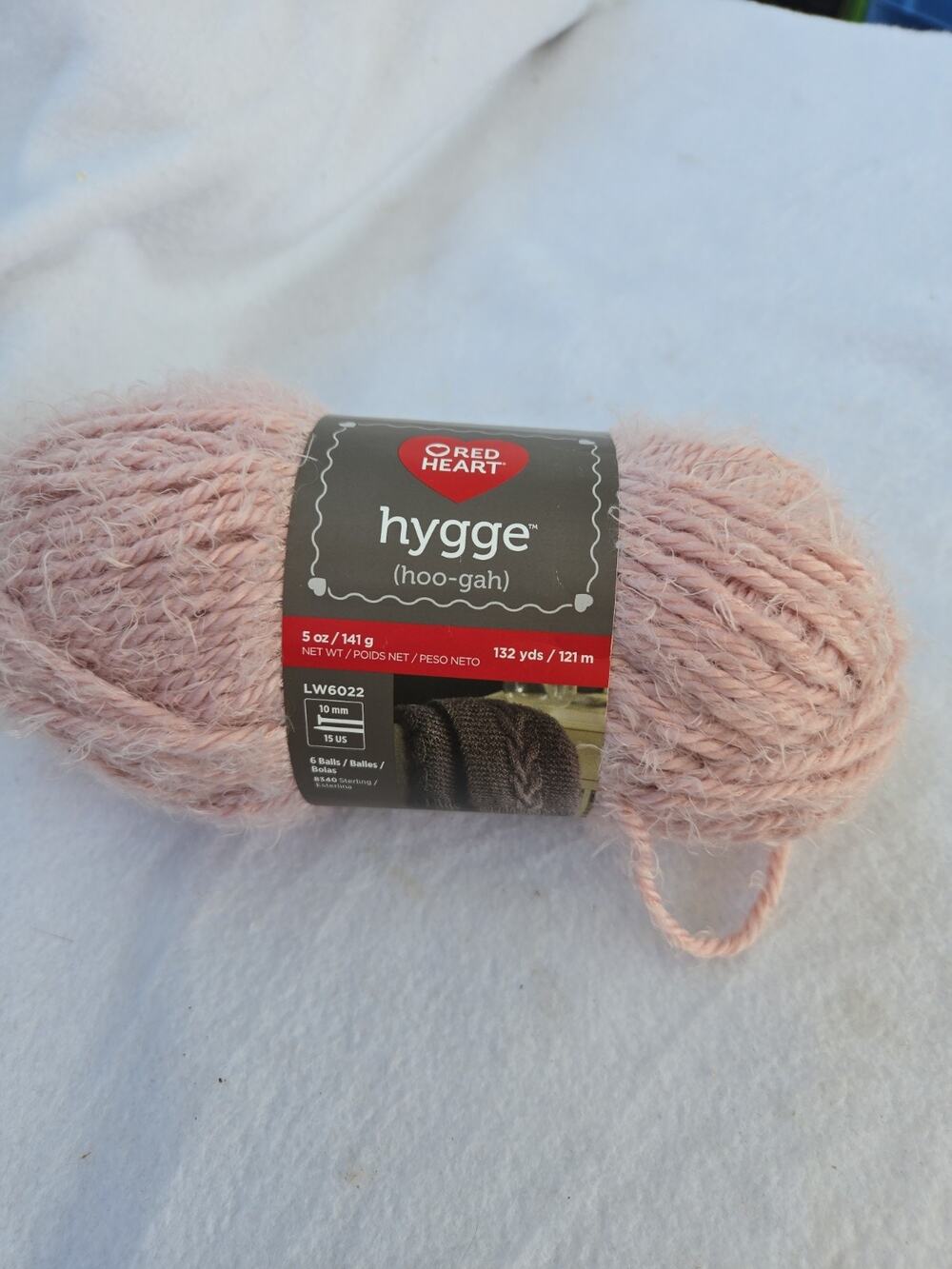 Red Heart Hygge Bulky Yarn, 1 Skein, Color: Powder